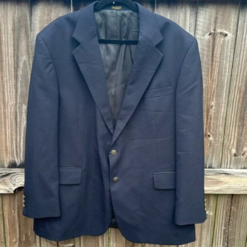 Oscar De La Renta navy blue blazer, size 48R